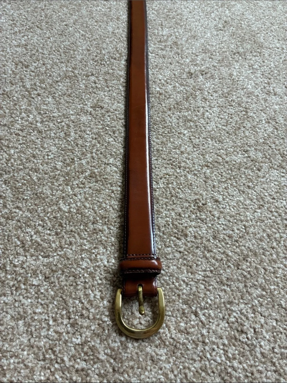 Brown COACH Leather Belt with Brass Buckle